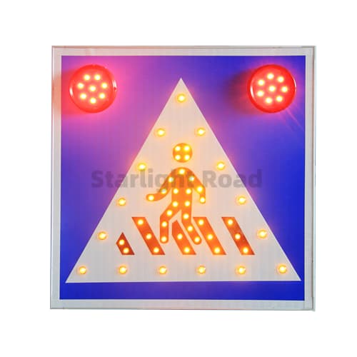 Aluminum Economy Solar Powered Flashing LED Pedestrian crossing Road safety Sign